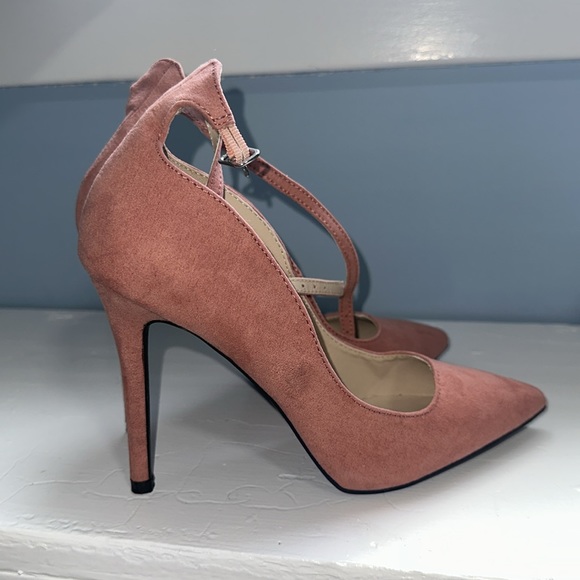 QUPID Pink/Mauve Stiletto Suede Heels, Sz 6 - Picture 7 of 7